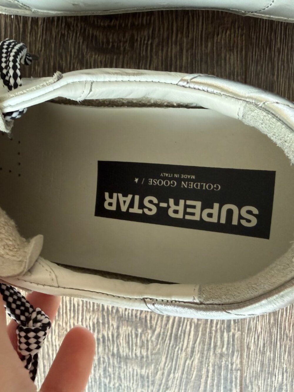 Golden Goose Super-Star White Silver Sneakers Size 40 - Picture 8 of 11